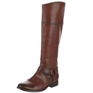 Frye Melissa Harness Chestnut Leather Riding Knee High Boots Extended Calf 9B